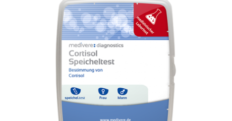 Medivere Cortisol Test – Speicheltest für zu Hause, Morgen-Cortisol aus 3 Proben